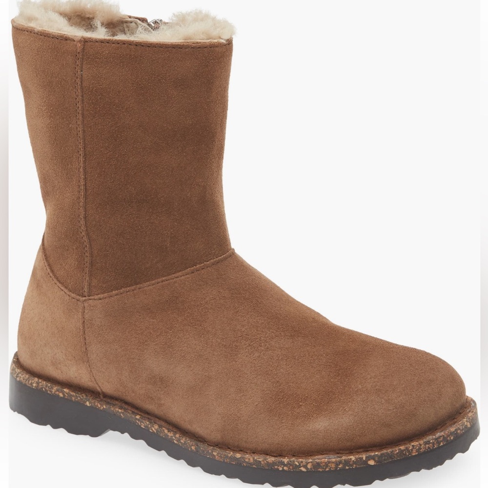 NEW Birkenstock Uppsala Genuine Shearling Lined Boots in Dark Tea